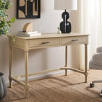 Scrivania a 2 cassetti Natural / Marrone in stile rustico – Stile classico, uso singolo