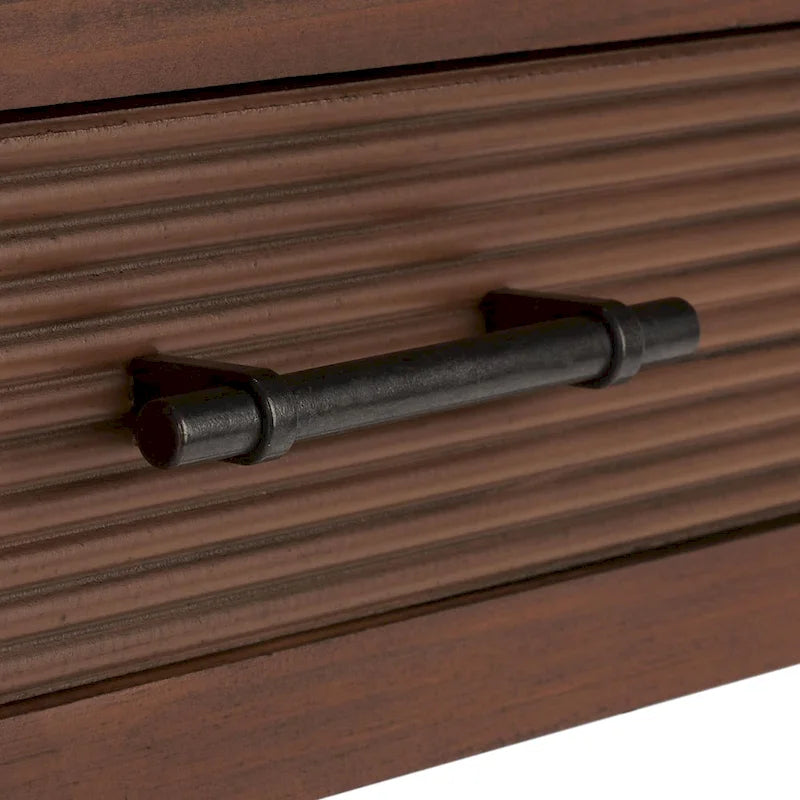 Scrivania a 2 cassetti Natural / Marrone in stile rustico – Stile classico, uso singolo