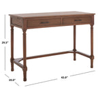 Scrivania a 2 cassetti Natural / Marrone in stile rustico – Stile classico, uso singolo