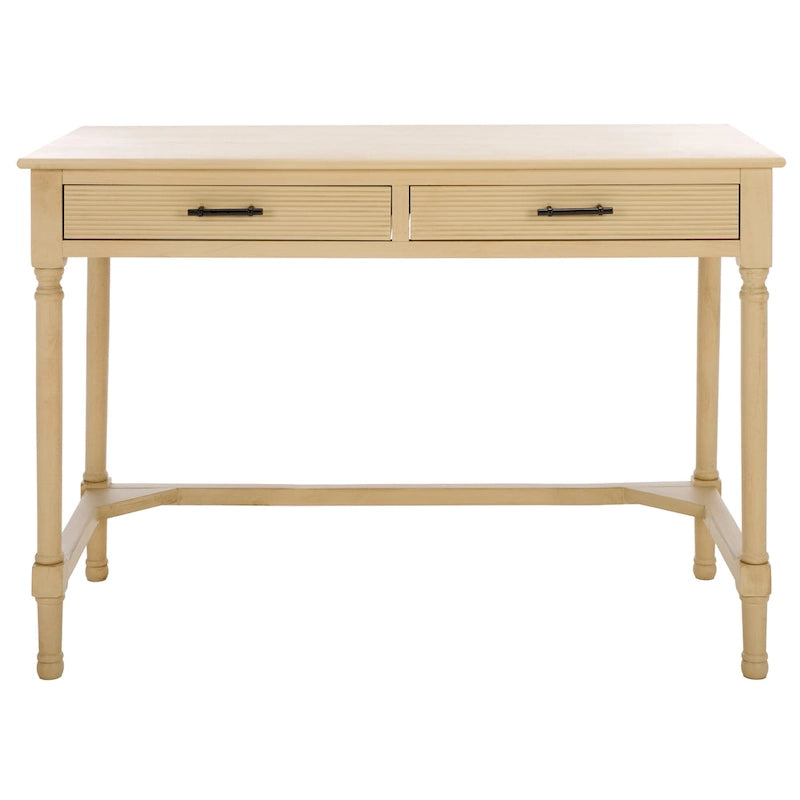 Scrivania a 2 cassetti Natural / Marrone in stile rustico – Stile classico, uso singolo