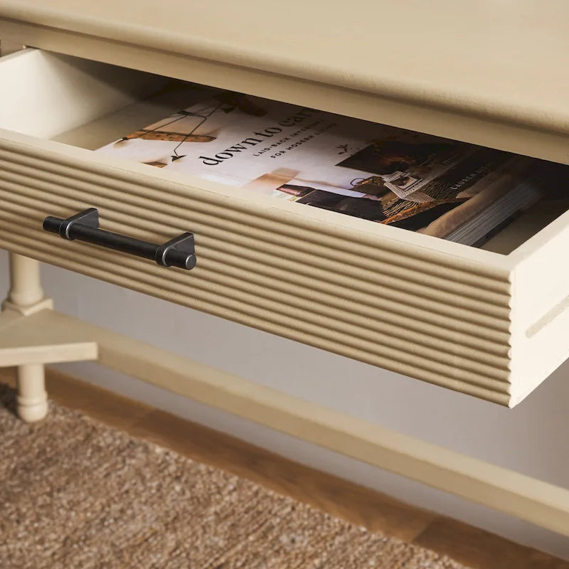 Scrivania a 2 cassetti Natural / Marrone in stile rustico – Stile classico, uso singolo