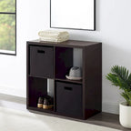 Mobile contenitore aperto a 4 cubi marrone espresso