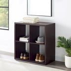 Mobile contenitore aperto a 4 cubi marrone espresso