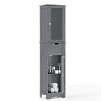 Armadio alto autoportante nero/grigio/bianco – Vetro satinato e cassetto, monouso