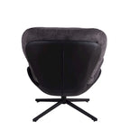 Poltrona girevole a 360° in ciniglia grigia/bianca/blu e similpelle – Stile moderno, uso singolo
