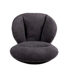 Poltrona girevole a 360° in ciniglia grigia/bianca/blu e similpelle – Stile moderno, uso singolo