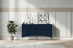 Buffet Cabinet with 4 Curved Bottom Doors, Sideboard Cabinet with Metal Legs, Console Table with Adjustable Shelf