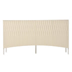 Credenza curva a 4 ante blu navy/beige/nera con gambe in metallo