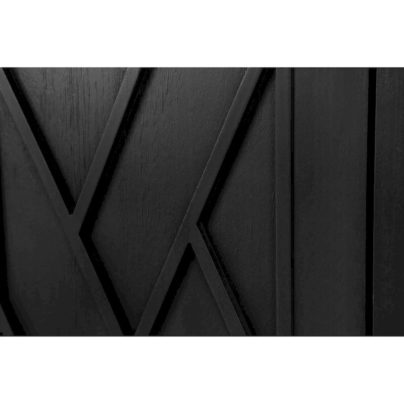 Credenza in Legno Anticata Nera/Marrone a 4 Ante con Ante Fantasia e Ripiano Regolabile