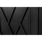 Credenza in Legno Anticata Nera/Marrone a 4 Ante con Ante Fantasia e Ripiano Regolabile