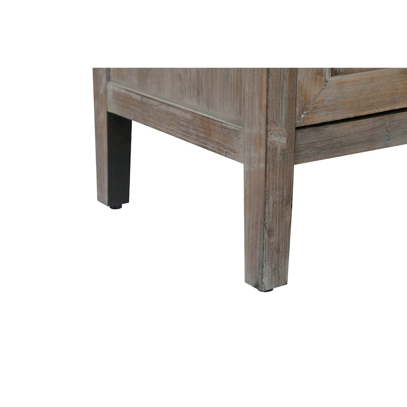 Credenza in Legno Anticata Nera/Marrone a 4 Ante con Ante Fantasia e Ripiano Regolabile