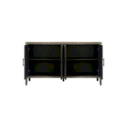 Credenza in Legno Anticata Nera/Marrone a 4 Ante con Ante Fantasia e Ripiano Regolabile