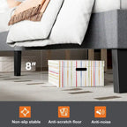 Letto a piattaforma imbottito in lino grigio/grigio scuro con testiera regolabile in memory foam (singolo / piazza e mezza / matrimoniale)