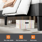 Letto a piattaforma imbottito in lino grigio/grigio scuro con testiera regolabile in memory foam (singolo / piazza e mezza / matrimoniale)