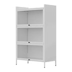 Credenza da dispensa in metallo bianco – Ante a scomparsa, monouso