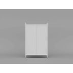 Credenza da dispensa in metallo bianco – Ante a scomparsa, monouso