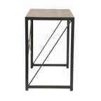 Scrivania con finitura Grigio / Legno – Gambe in metallo e ripiano in laminato rovere, uso singolo