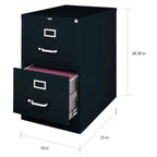 Armadietto classificatore verticale a 2 cassetti beige/nero/grigio – Formato protocollo, monouso