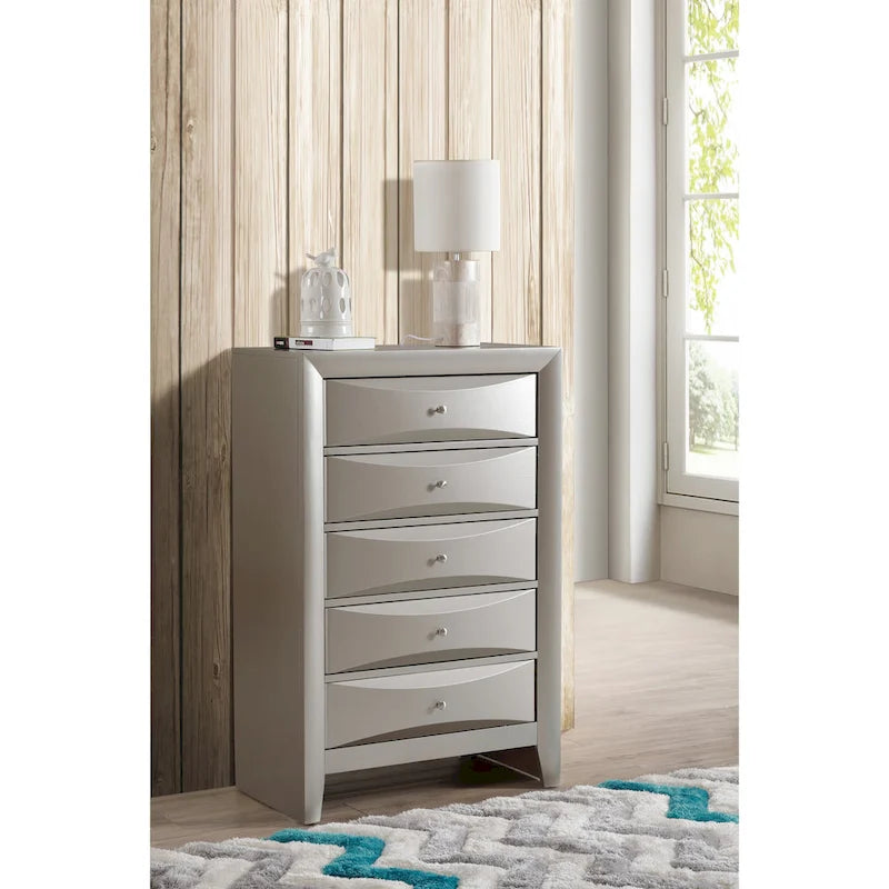 Cassettiera a 5 cassetti Grigio / Cappuccino / Bianco / Argento / Nero / Ciliegio – Per 1 Persona