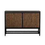 Buffet con Finitura Lavagna Marrone Scuro, Frontale a Mosaico e Piano in Legno Massello