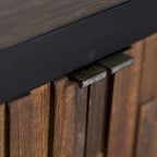 Buffet con Finitura Lavagna Marrone Scuro, Frontale a Mosaico e Piano in Legno Massello