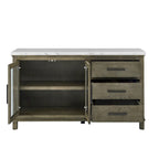 Mobile Buffet Stile Rustico con Piano in Marmo Grigio/Bianco