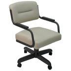 Sedia da pranzo girevole imbottita Ocean Beige con rotelle (singola)