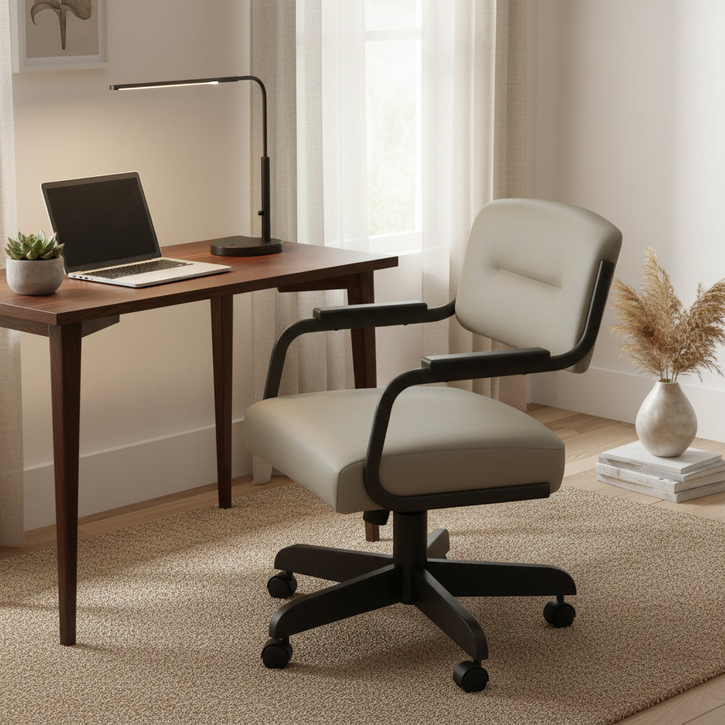Swivel Tilt Kitchen Caster Chair with Wheels M-115 - 18 inch Seat