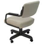 Sedia da pranzo girevole imbottita Ocean Beige con rotelle (singola)