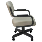 Sedia da pranzo girevole imbottita Ocean Beige con rotelle (singola)
