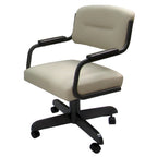 Sedia da pranzo girevole imbottita Ocean Beige con rotelle (singola)