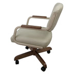 Sedia da pranzo girevole imbottita Ocean Beige con rotelle (singola)
