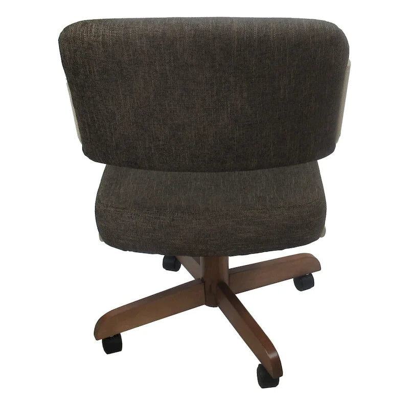 Sedia da pranzo girevole imbottita Ocean Beige con rotelle (singola)