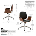 Sedia da ufficio in similpelle bicolore (bianco/nero) in stile anni '50 – Altezza regolabile, Uso singolo