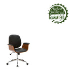 Sedia da ufficio in similpelle bicolore (bianco/nero) in stile anni '50 – Altezza regolabile, Uso singolo