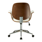 Sedia da ufficio in similpelle bicolore (bianco/nero) in stile anni '50 – Altezza regolabile, Uso singolo