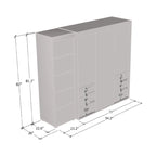 Armadio contemporaneo nero/grigio/bianco con specchio e ante in vetro