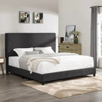Letto a piattaforma Bridgevine Home con pannello imbottito alto grigio scuro