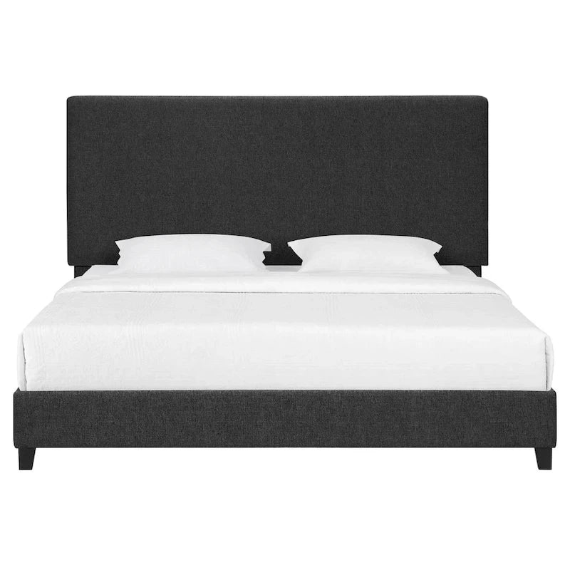 Letto a piattaforma Bridgevine Home con pannello imbottito alto grigio scuro