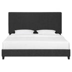 Letto a piattaforma Bridgevine Home con pannello imbottito alto grigio scuro