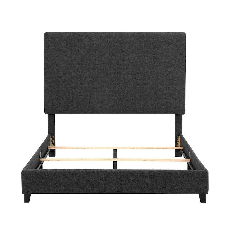 Letto a piattaforma Bridgevine Home con pannello imbottito alto grigio scuro