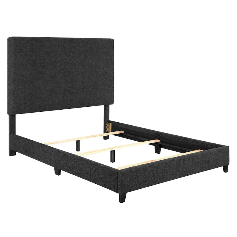 Letto a piattaforma Bridgevine Home con pannello imbottito alto grigio scuro