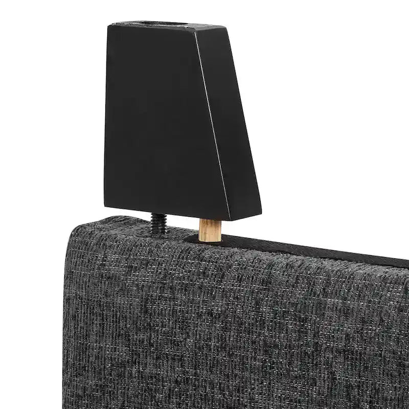 Letto a piattaforma Bridgevine Home con pannello imbottito alto grigio scuro