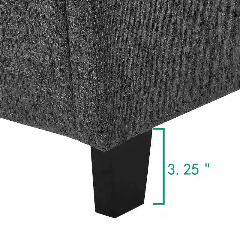 Letto a piattaforma Bridgevine Home con pannello imbottito alto grigio scuro