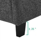 Letto a piattaforma Bridgevine Home con pannello imbottito alto grigio scuro