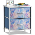 Comodino per bambini multi-colore a 2 cassetti con piano del tavolo (singolo)
