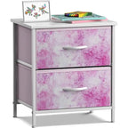 Comodino per bambini multi-colore a 2 cassetti con piano del tavolo (singolo)