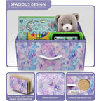 Comodino per bambini multi-colore a 2 cassetti con piano del tavolo (singolo)