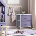 Comodino per bambini multi-colore a 2 cassetti con piano del tavolo (singolo)