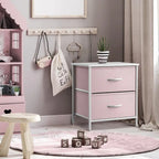 Comodino per bambini multi-colore a 2 cassetti con piano del tavolo (singolo)